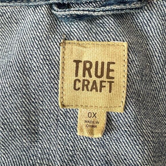 NWOT True Craft Distressed Cropped Blue Jean Jacket - 0X - Picture 13 of 14